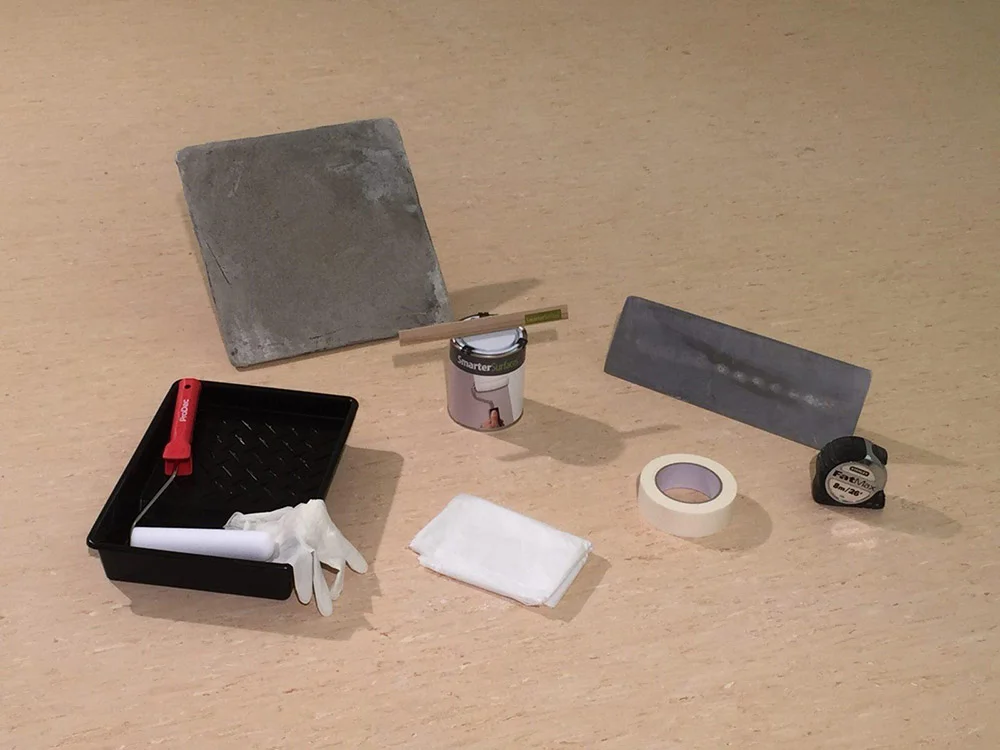 Magnetic plaster tools needed to apply magnetic plaster to a block wall including a plastering trowel and a plastering hawk