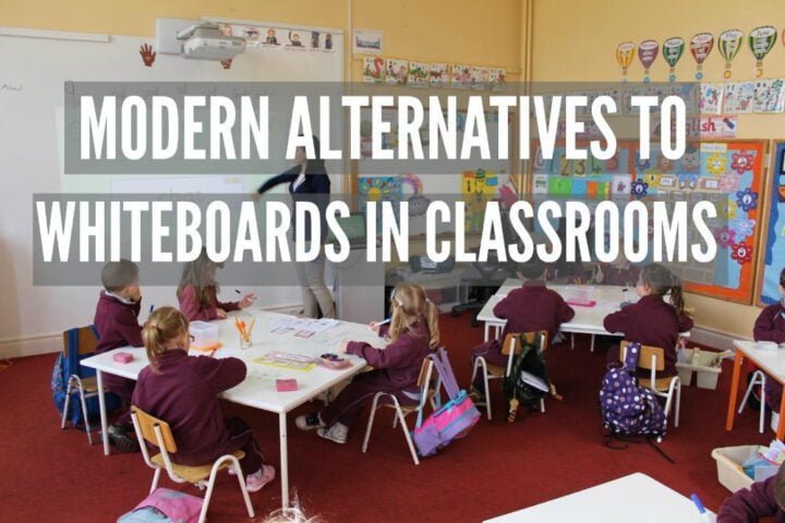 Modern alternatives to whiteboards in classrooms with whiteboard walls