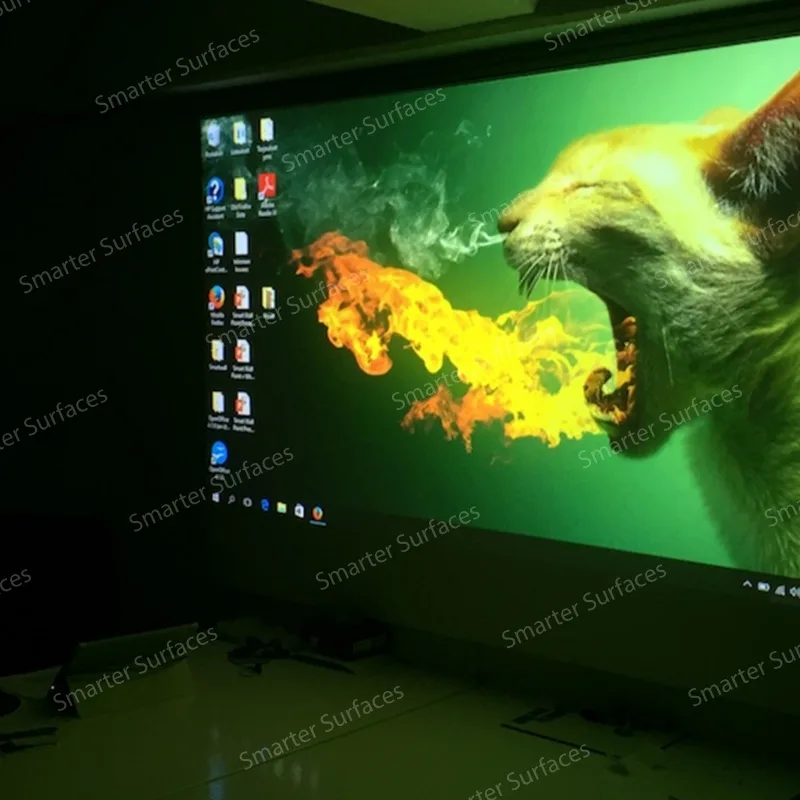 Bright green animal projection captured on Black Projector Screen Paint