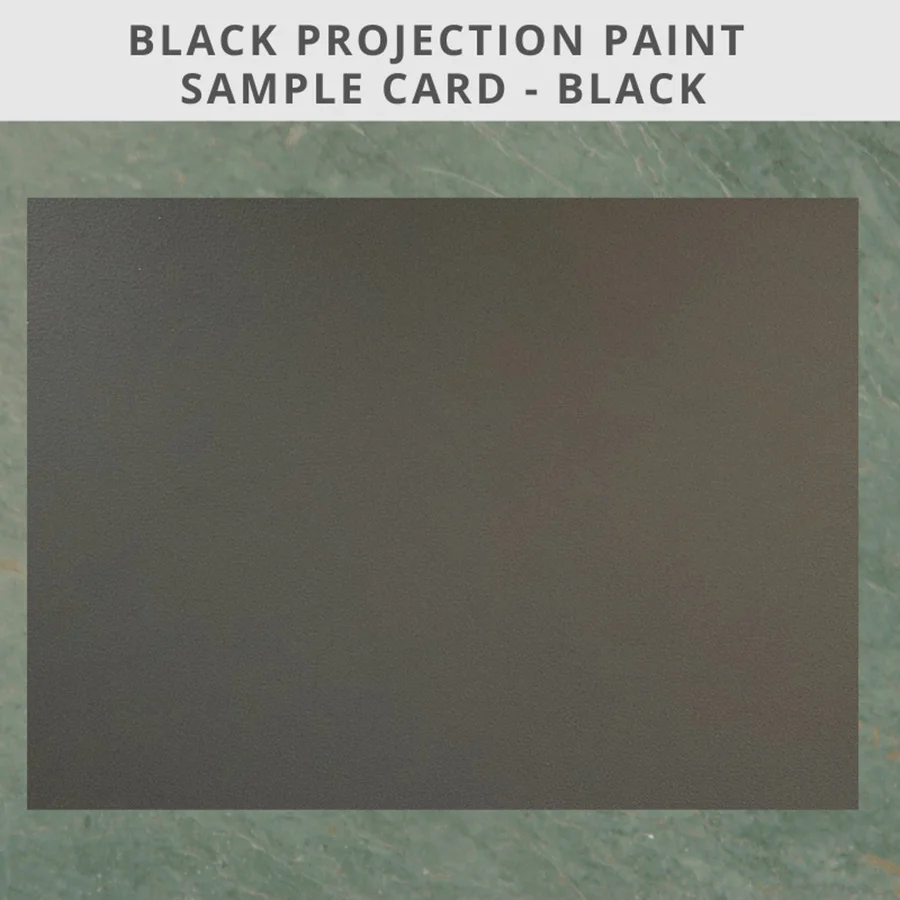 Black projector screen paint sample A4 card