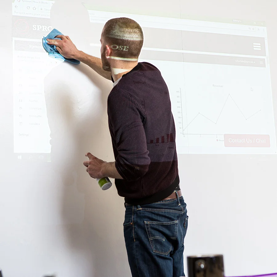Easy to wipe clean projector whiteboard wallpaper surface