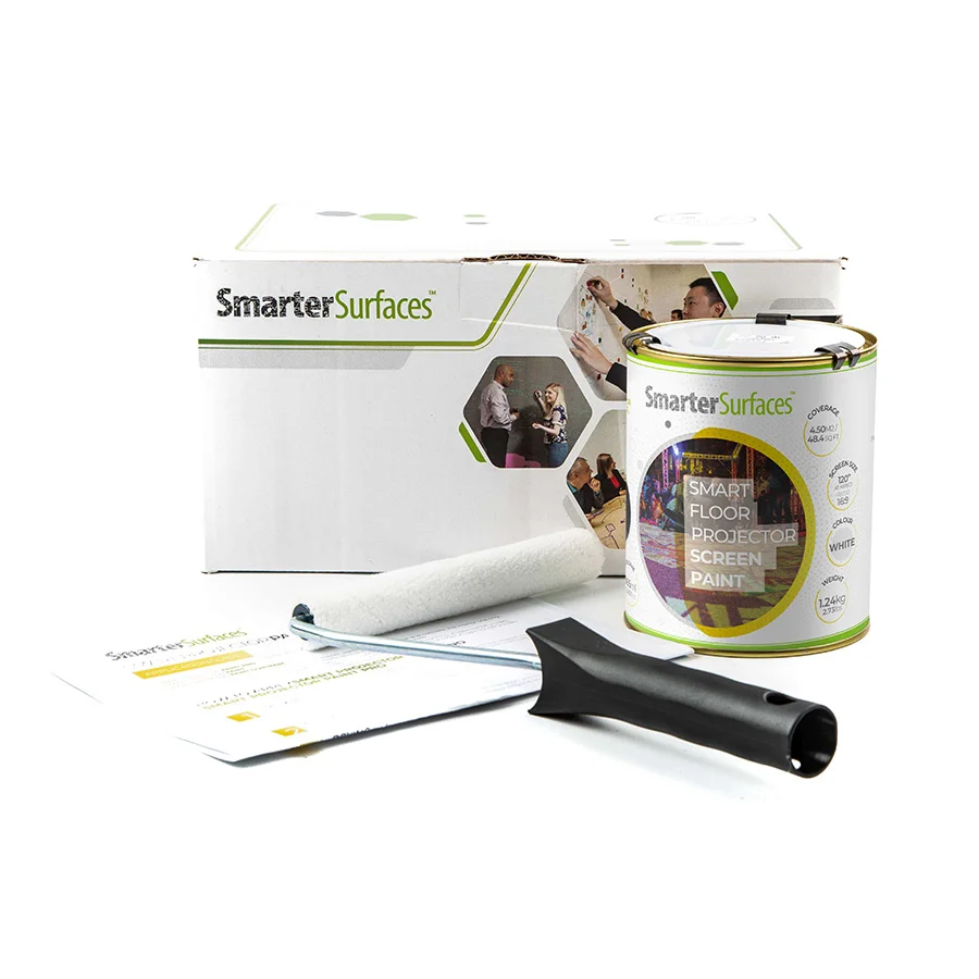Floor projector screen paint kit