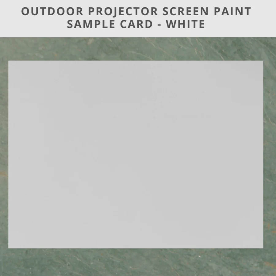 Outdoor projector screen paint sample A4 card