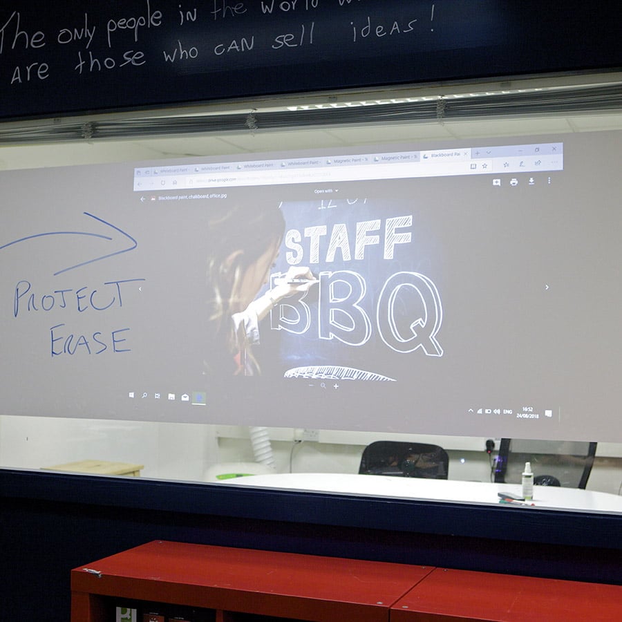 Can you use a whiteboard as a store projector screen