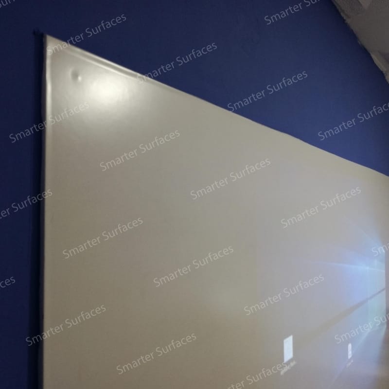 Close-up of smooth projection whiteboard film surface
