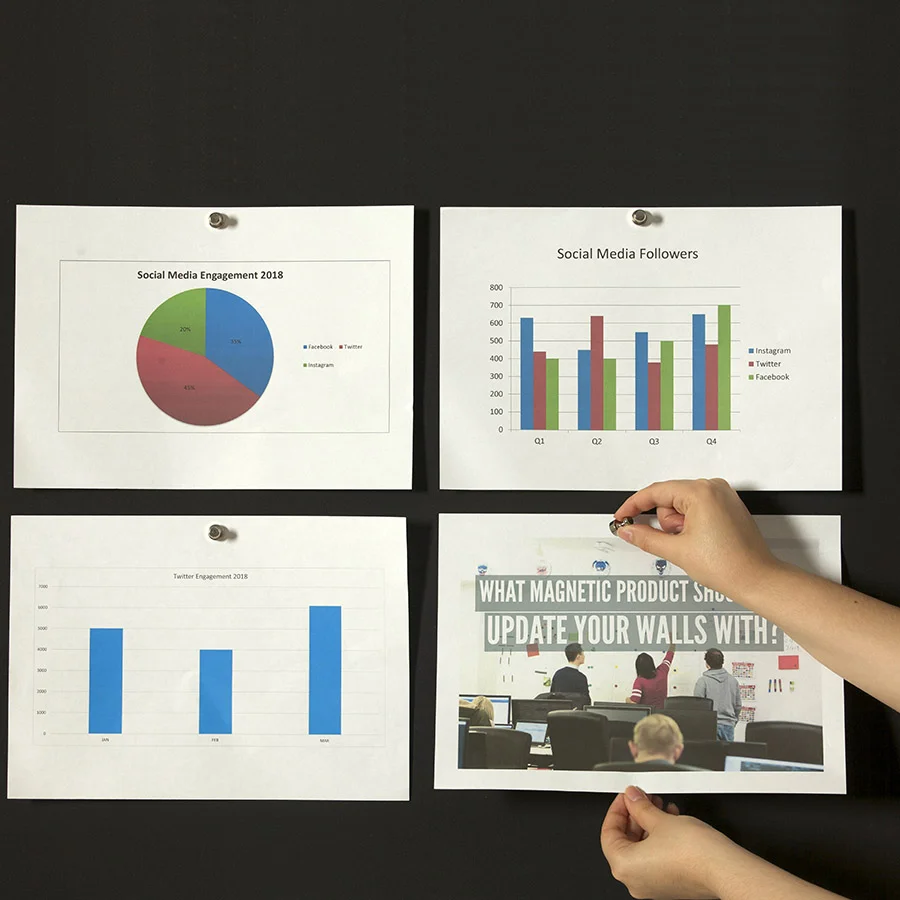 Super magnetic paint for walls being used to stuck up paper