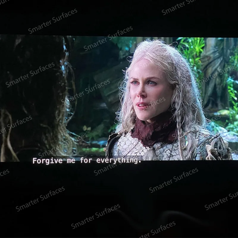 High-detail projection of a character scene with enhanced contrast