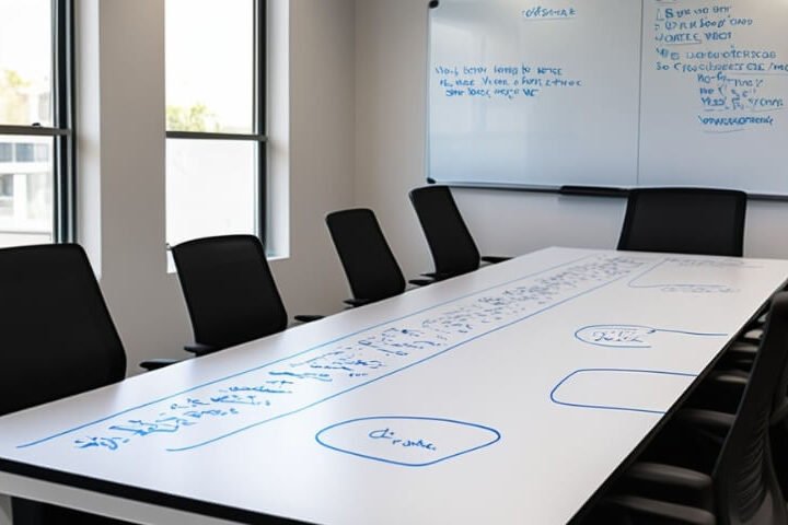 Writable desk whiteboard surface