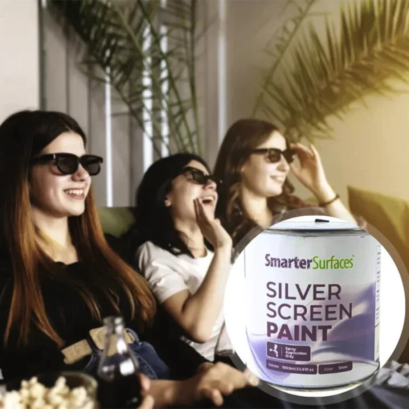 Smarter Surfaces silver screen paint is a 3D projection paint